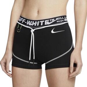Nike x Off-White Pro Women Black Training Shorts CN5575-010 2XS Virgil Abloh